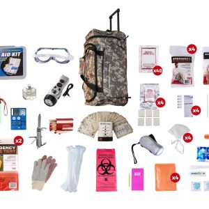 4 Person Elite Survival Kit (72+ Hours) SKT4||CAMO Wheel Bag